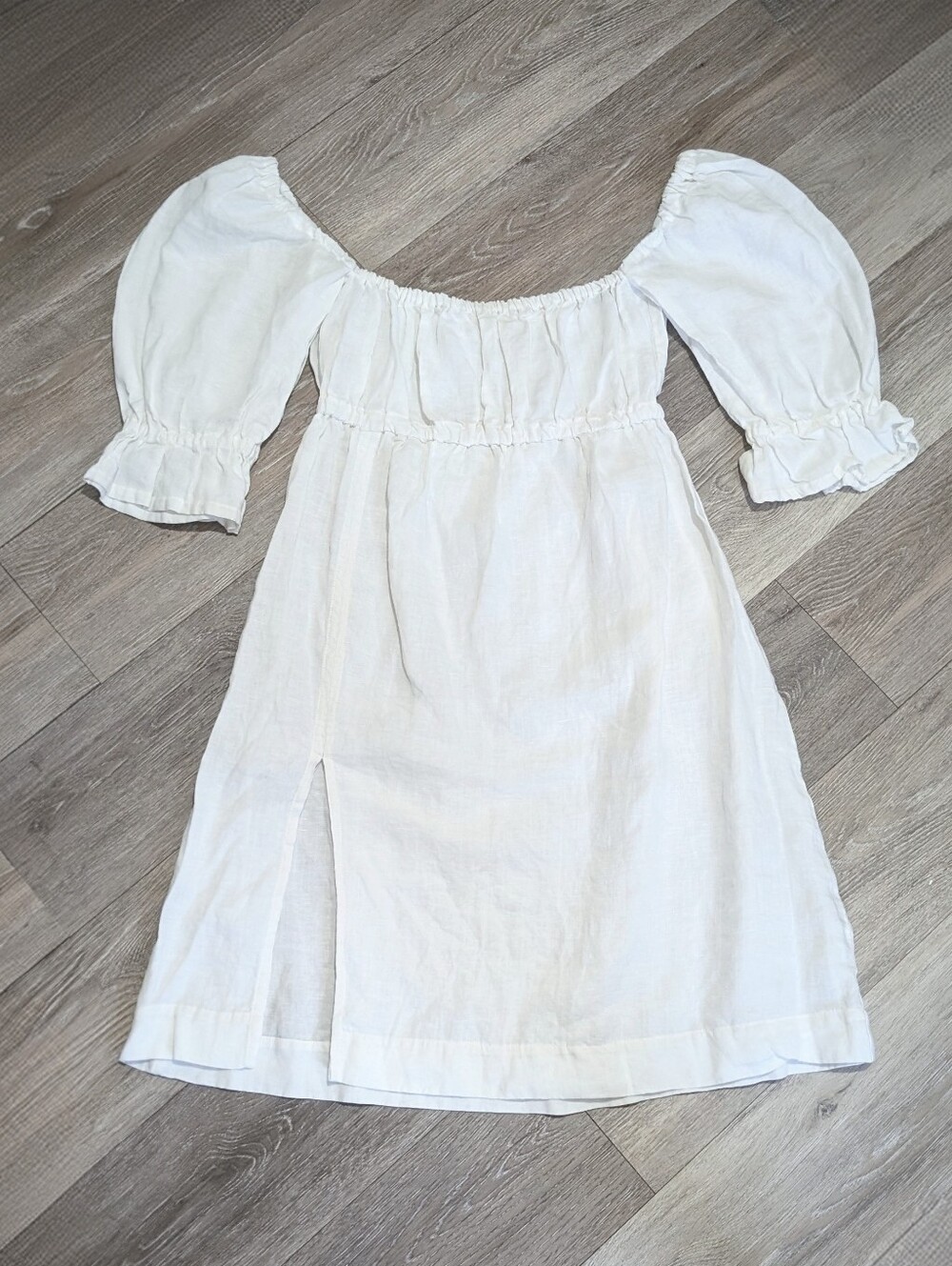Kepola Design House Roma Babydoll Mini Dress Handmade in Hawaii Off white